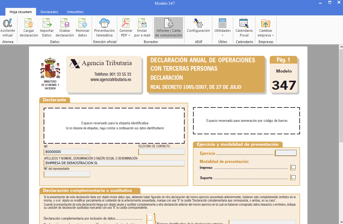 C940 C mo Env o Las Cartas De Comunicaci n Del Modelo 347 Por Correo 